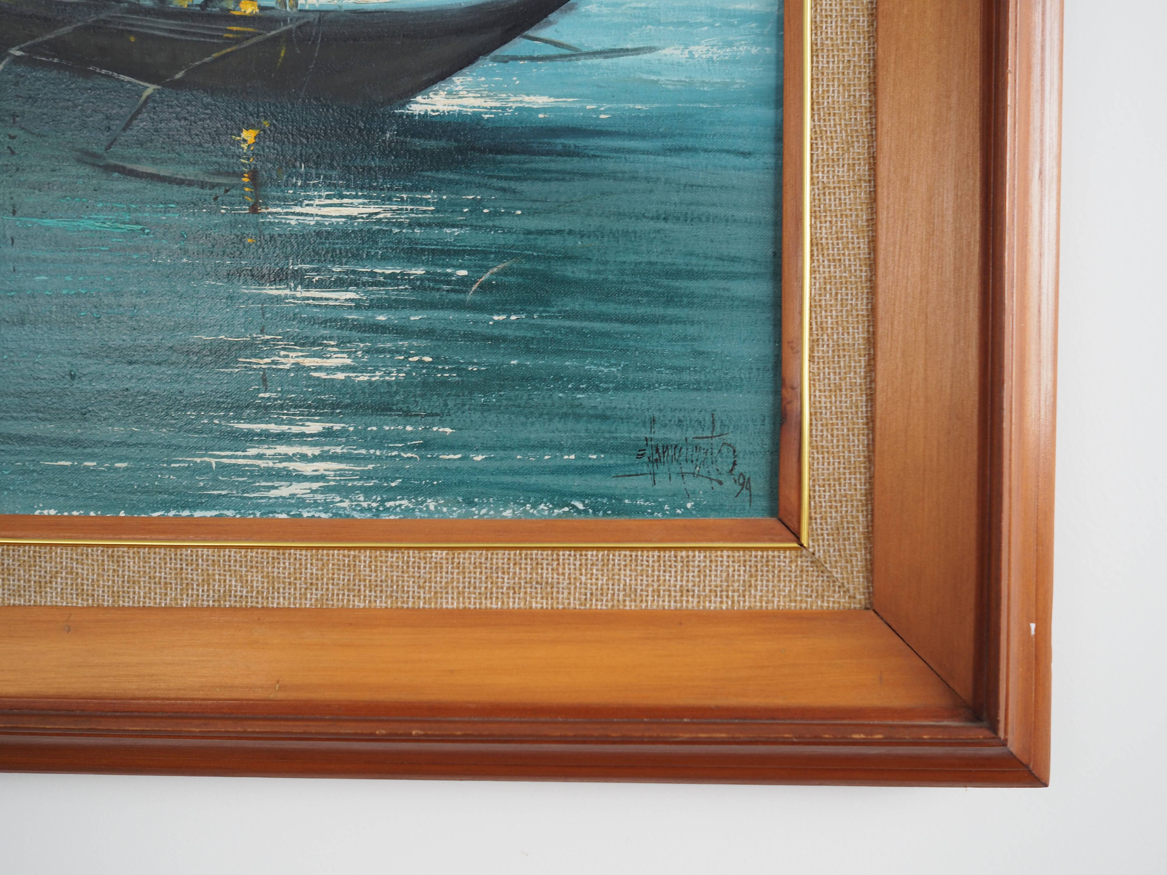 Painting „The Night Fishing”, Scandinavian design, 1970s