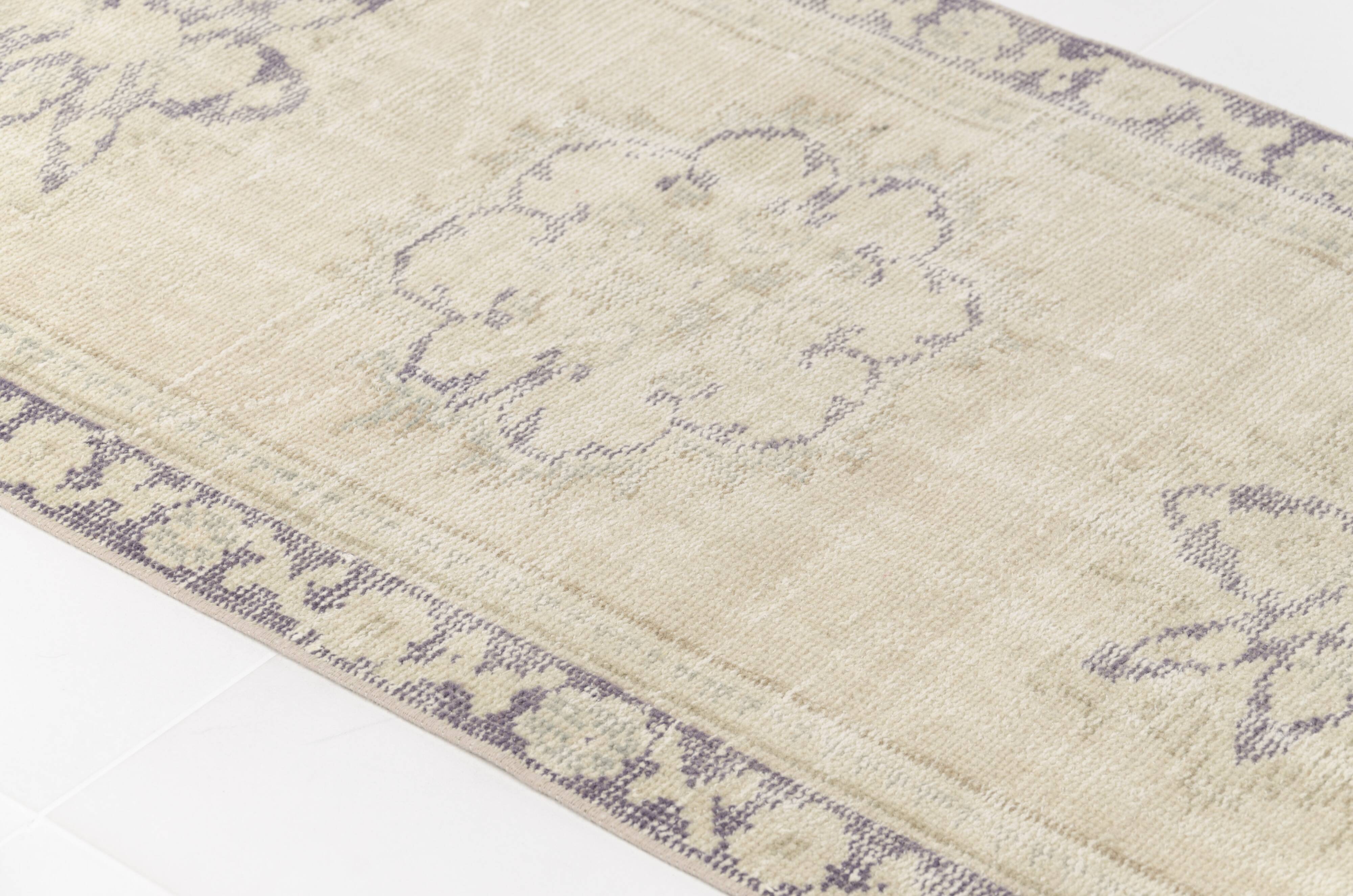 Handmade Oushak Wool Runner Rug