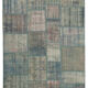 Handwoven turkish contemporary 175 cm x 242 cm blue patchwork carpet