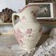 Large ironstone jug St Amand Anemone, antique pitcher