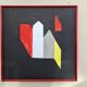 Mid-Century Modern "Dimension" Swedish Vintage Abstract Oil Painting, Framed