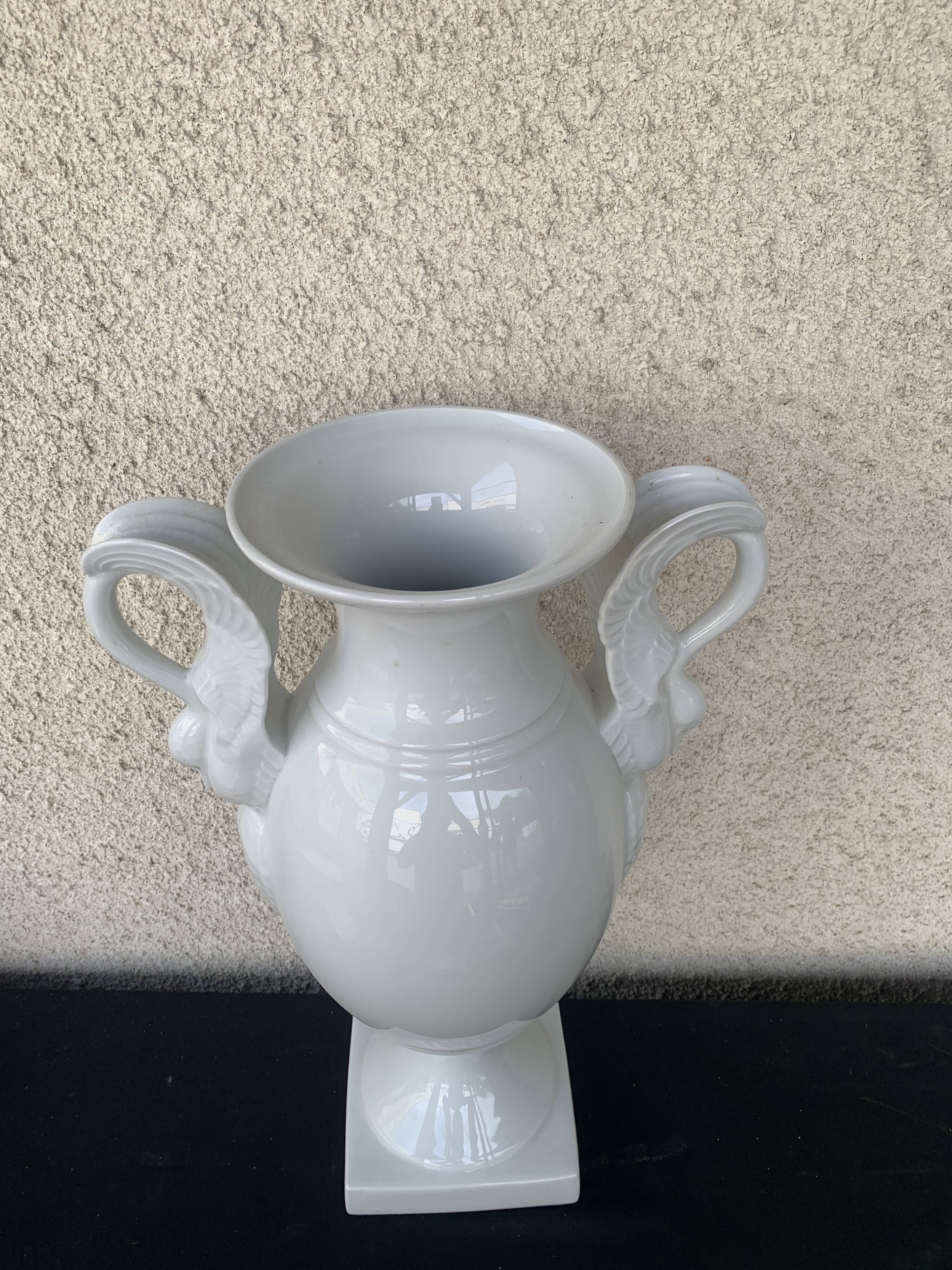 white porcelain amphora vase
