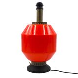 Space Age orange glass table lamp base, Italy 1960s