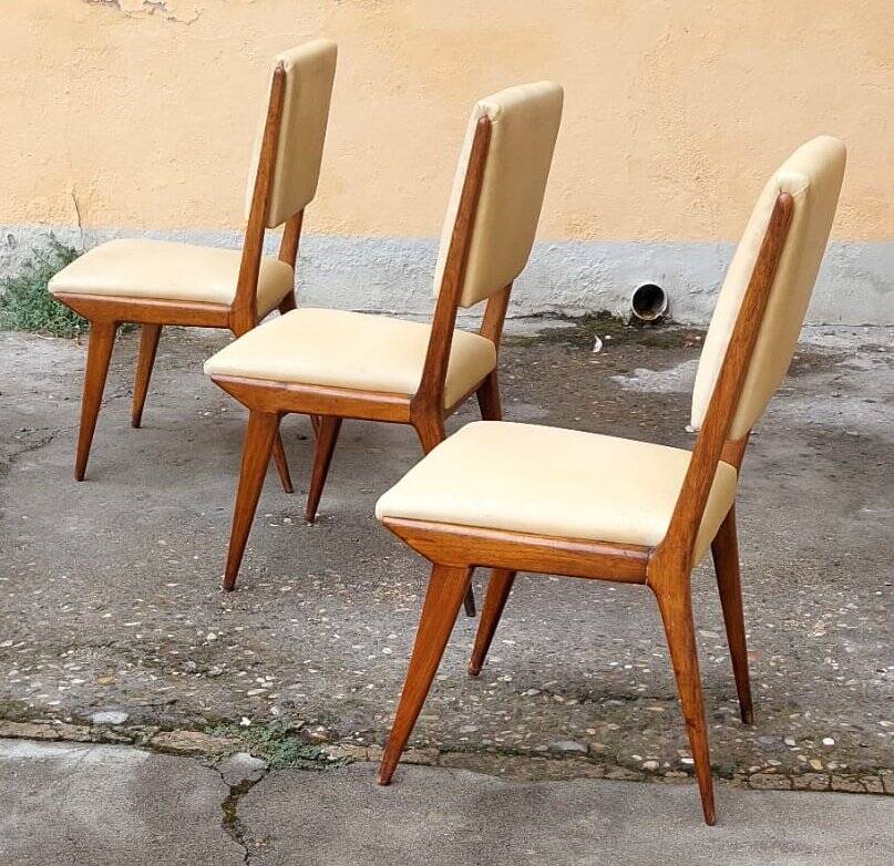 6 wooden chairs in the Italian design of the 19th century, Carlo de Carli