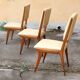 6 wooden chairs in the Italian design of the 19th century, Carlo de Carli