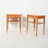 Pair of Vintage Scandinavian bedside tables in beech