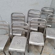 Série de six chaises Tolix patine graphite