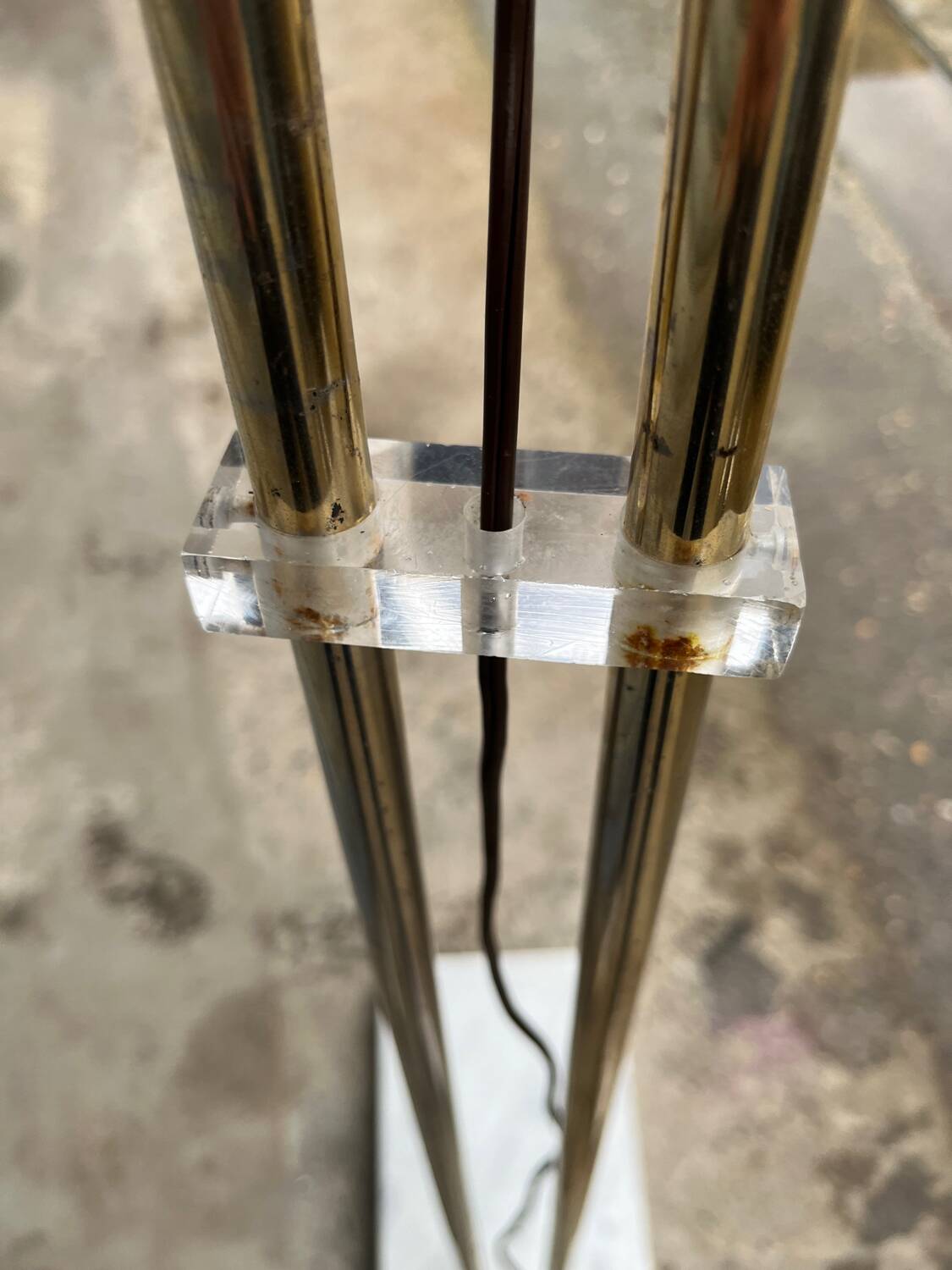 Lampadaire arc pied marbre année 70/80