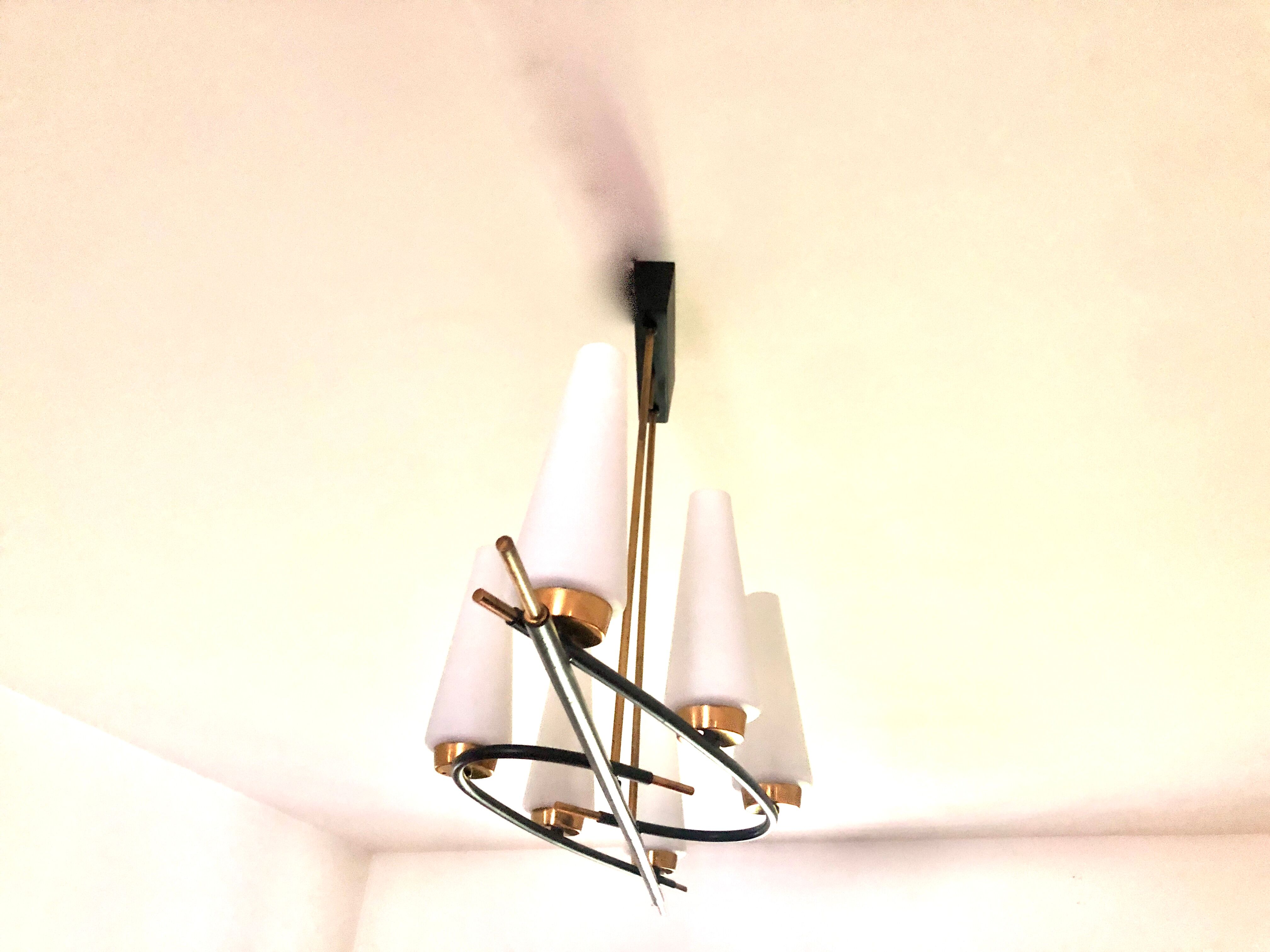 Chandelier 6 lights Arlus 1950