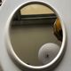 White oval mirror 1970s 45cm