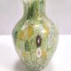 Millefiori Green Murano Glass Vase with Murrines and Gold Leaf, Italy
