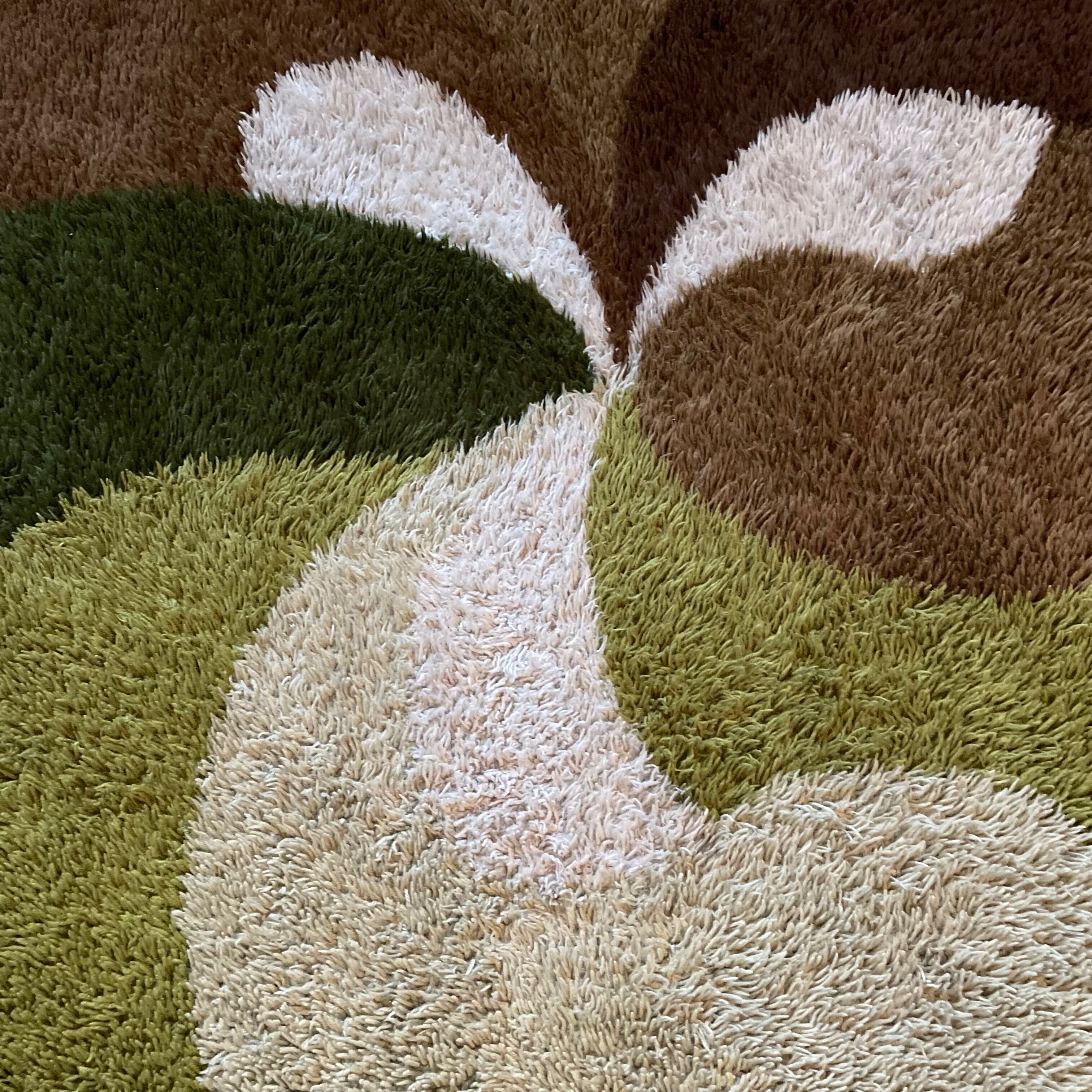 Xl psychedelic high pile rya rug desso netherlands, 1970s