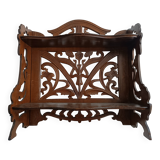 Art Nouveau openwork wooden shelf