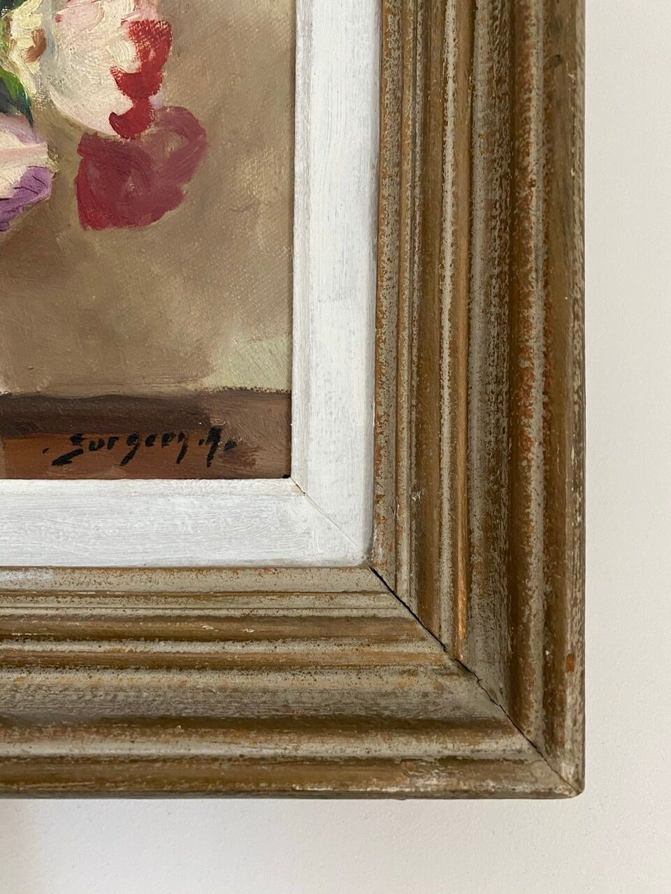 Painting, still life with wildflowers by surgeon 20th century