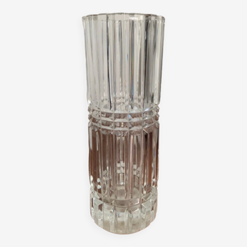 Vase vintage en verre sculpté