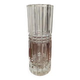Vase vintage en verre sculpté