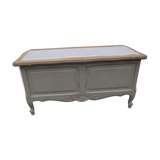 Louis XV-style chest bench in solid oak