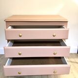 Antique pink wooden chest of drawers