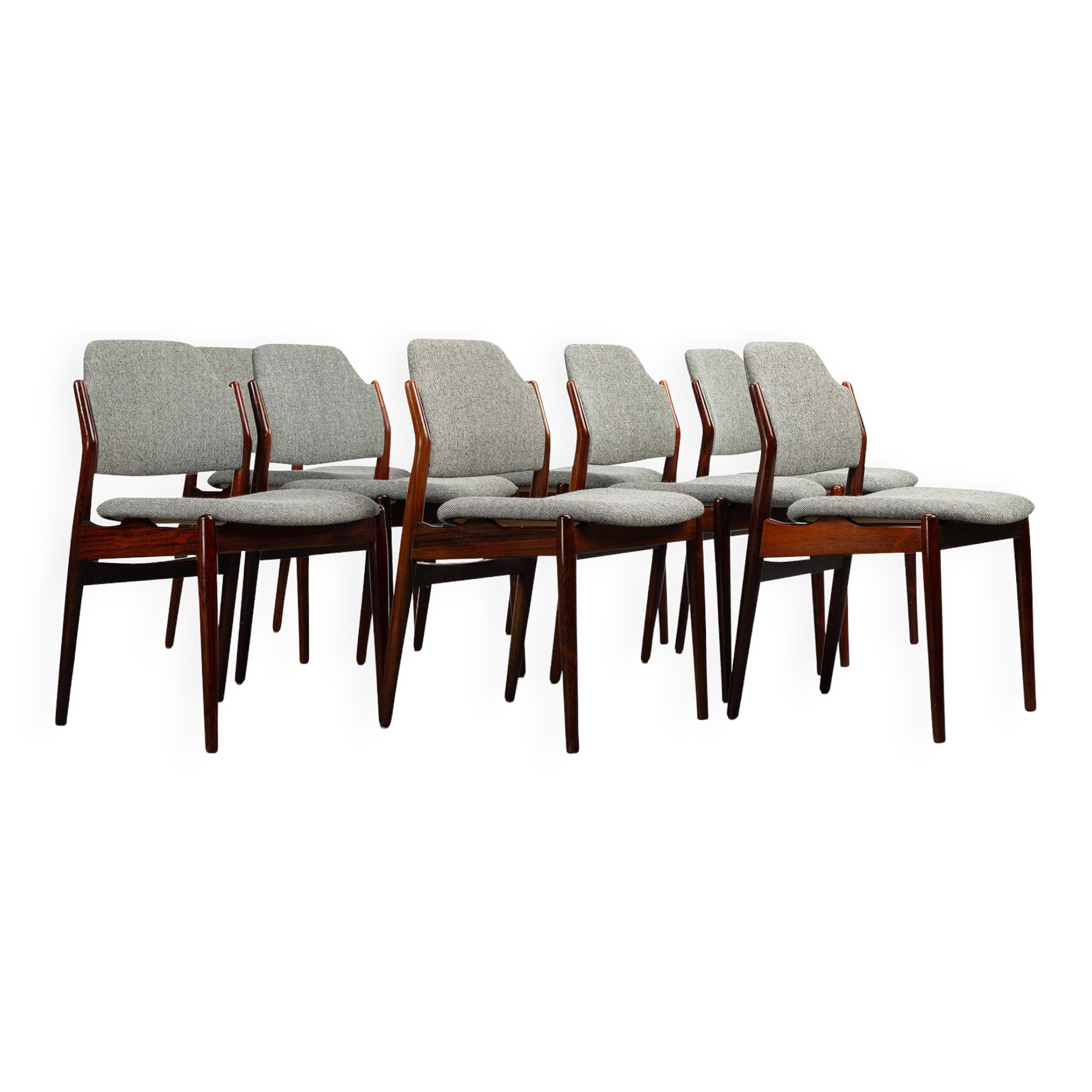 Set de 8 chaises 62 en palissandre par Arne Vodder