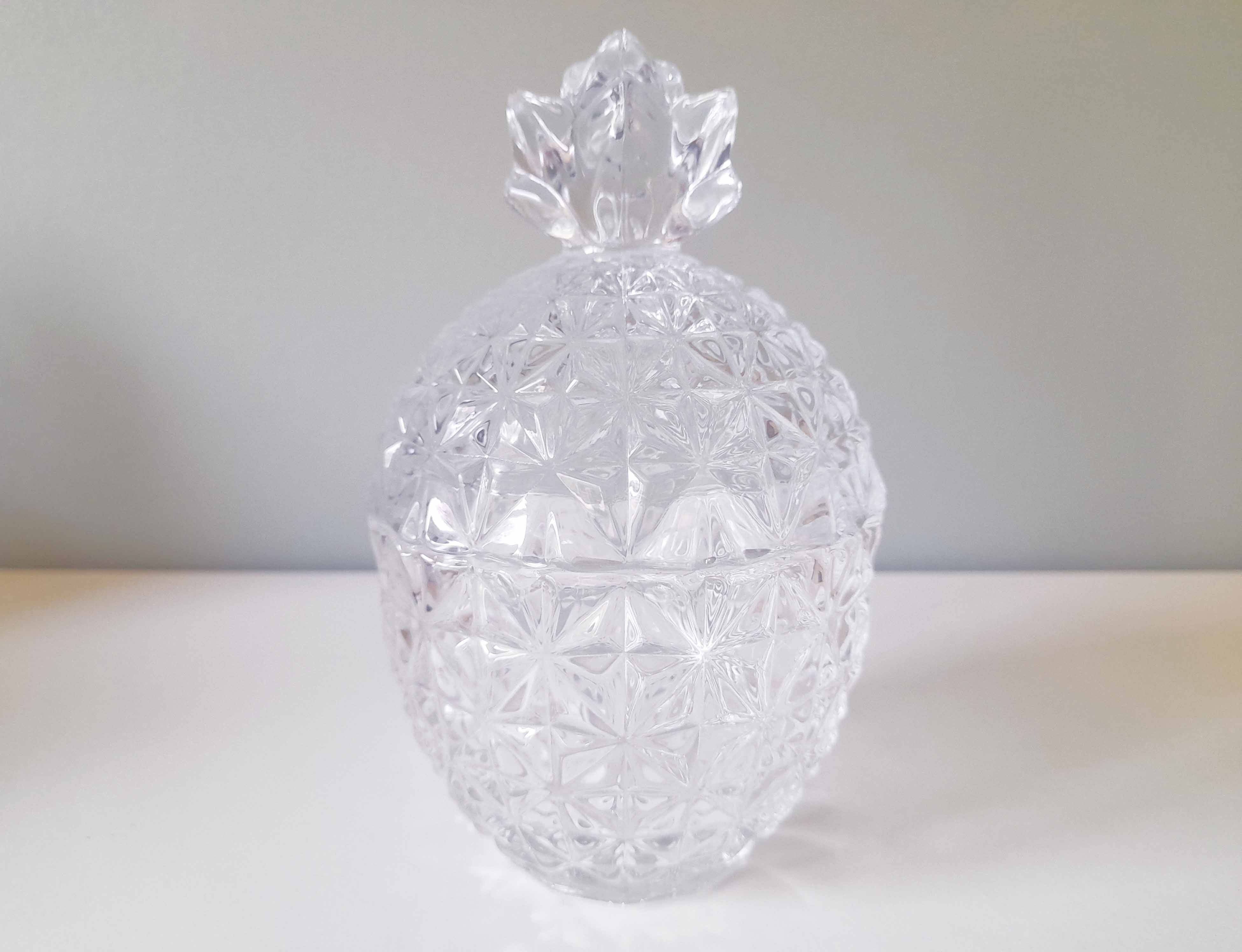Glass pineapple sugar bowl
