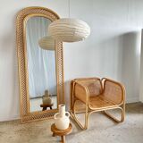 Rattan foot mirror with braces H:2m