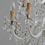 Maria Theresa Mid-Century Modern Italian 15-Light Crystal Chandelier, 1950s