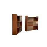 glass wall bookcase in vintage teak 1950