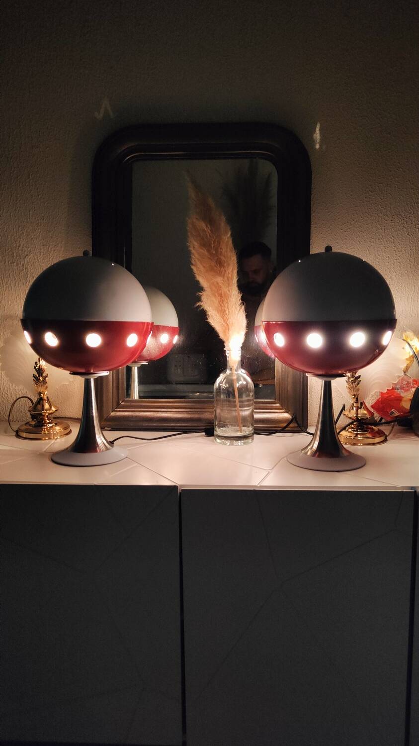 Paire de lampes Space âge cocci ball