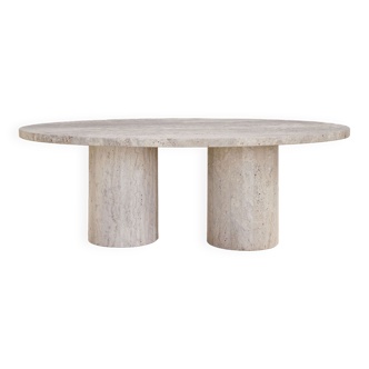 Oval coffee table 130x70 - natural travertine