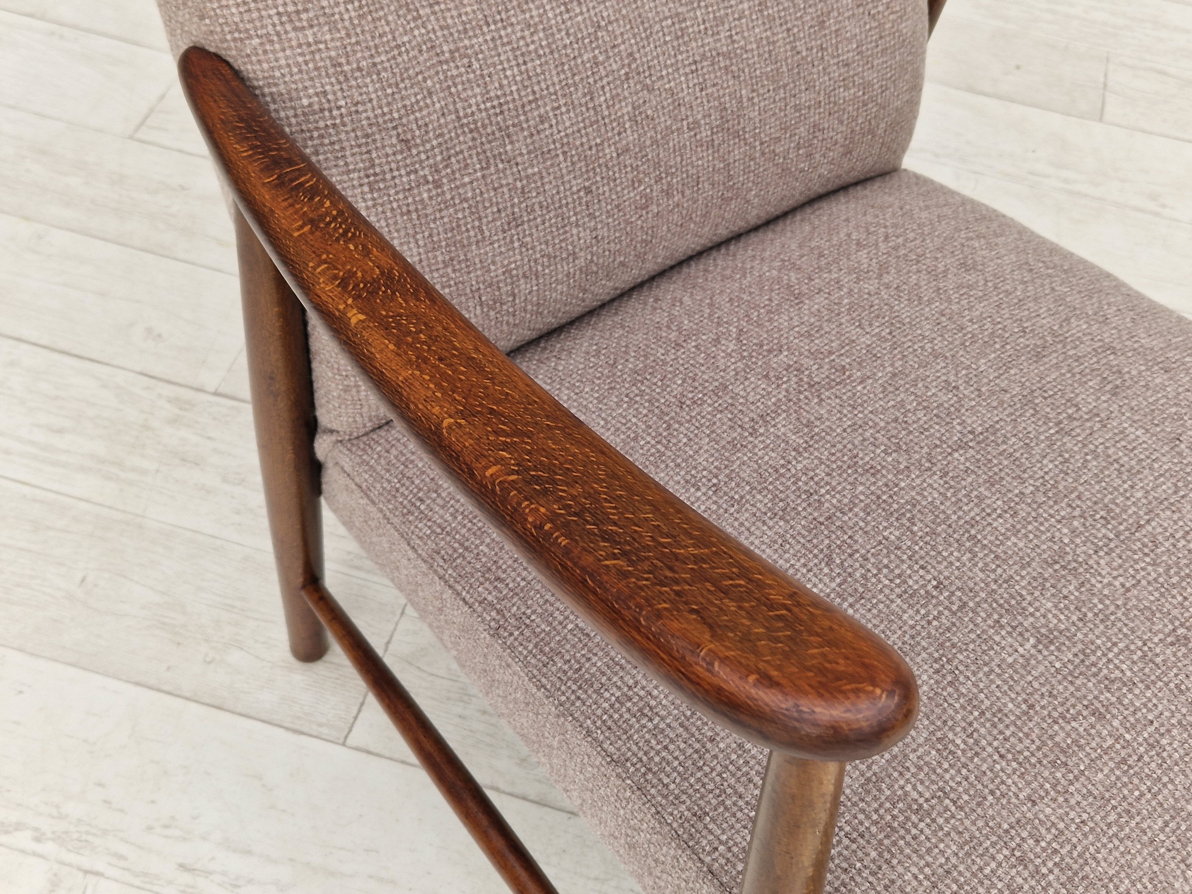 1960s, Swedish design, high-back armchair, furniture wool.