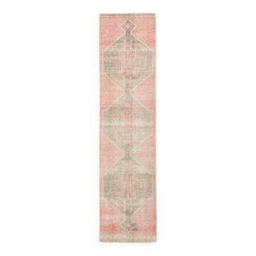 Tapis coureur turc rouge rustique, 88x364cm