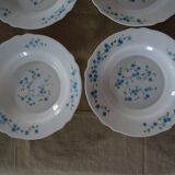 18 Blue Flower Plates VERONICA Arcopal Vintage Lot EB