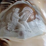 Cameo seashell night light with mythological decor