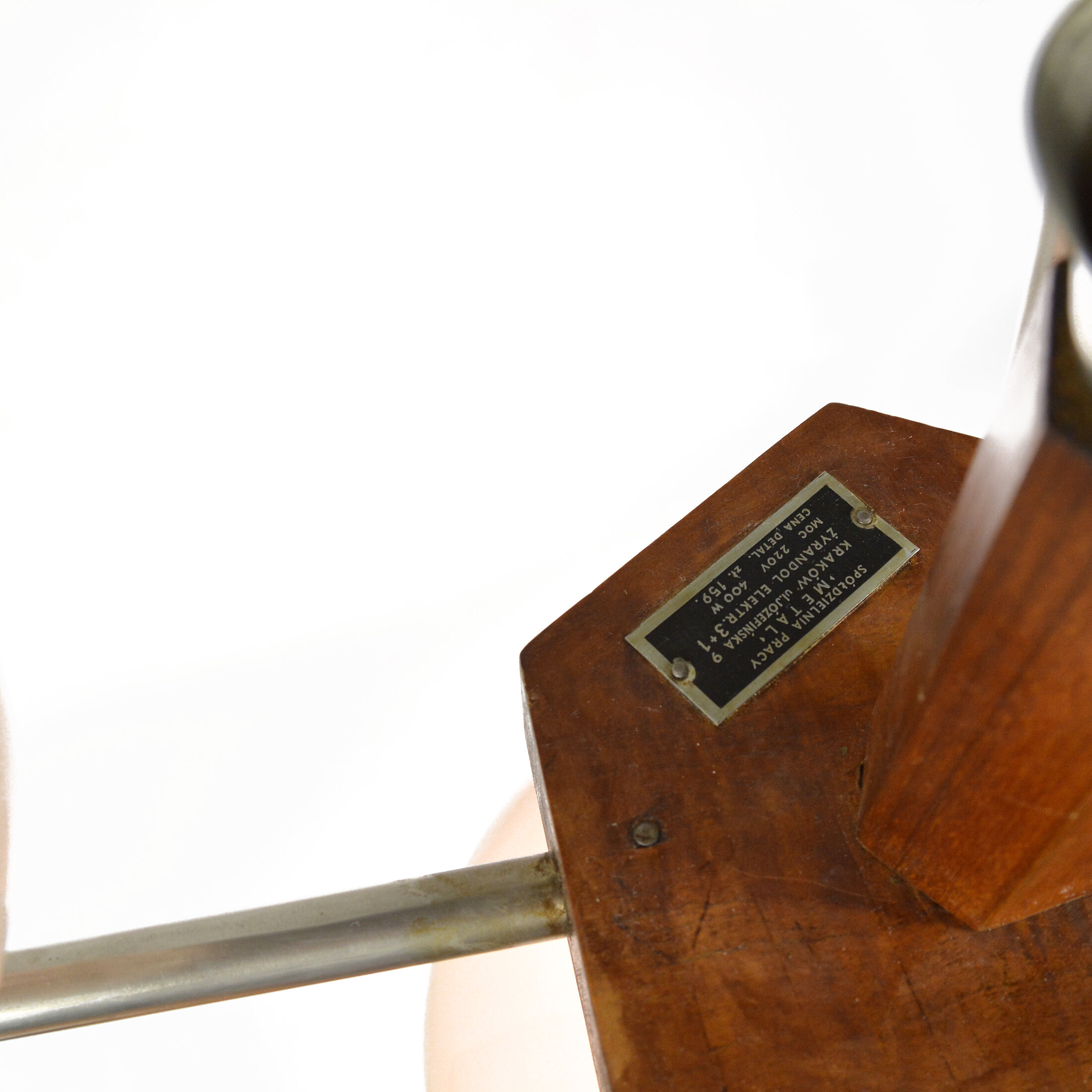 1950s art deco chandelier, Spółdzielnia Pracy Metal Kraków, Poland