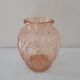 Molded pink glass vase – Art Deco style 1930s