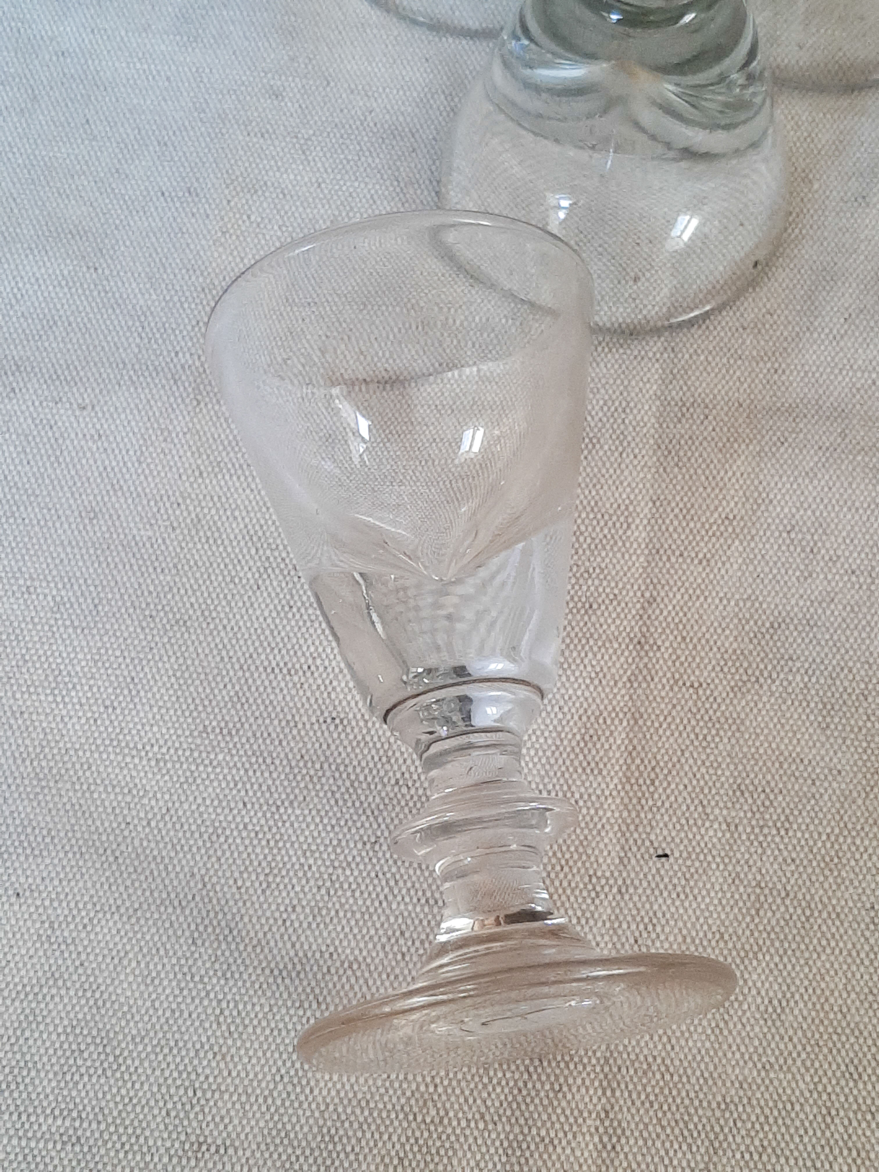 Old bistro glasses with thick bottoms