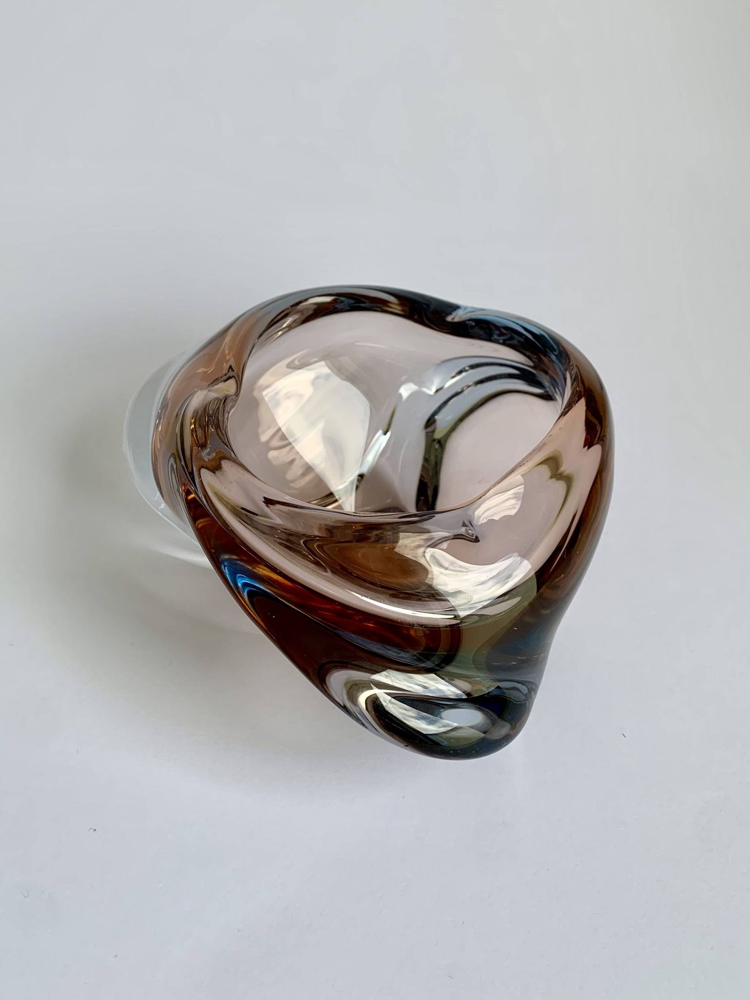 Ashtray Skrdlovice Art Glass, Czech 1960s