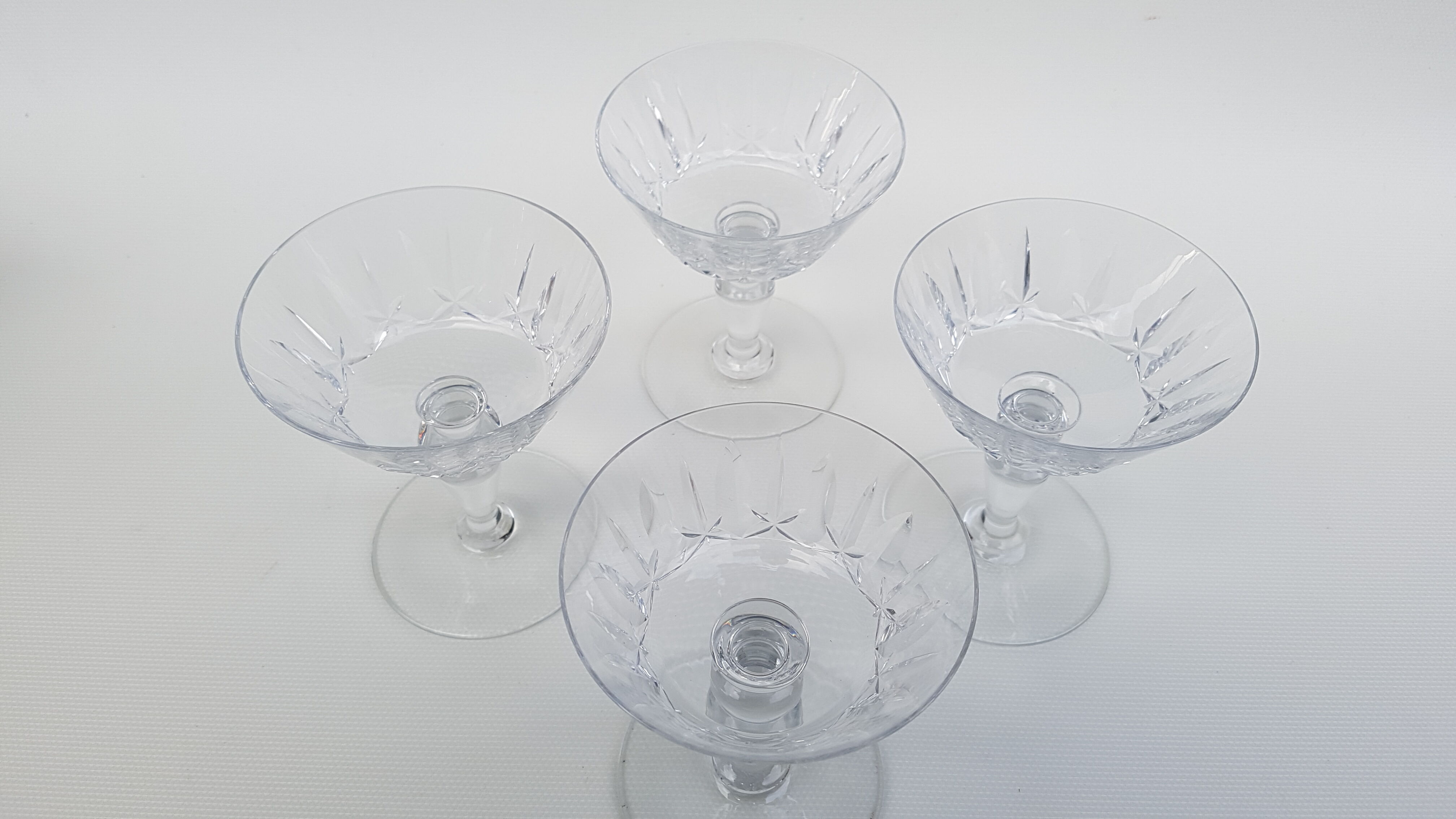 4 Baccarat crystal champagne cups, picadilly model