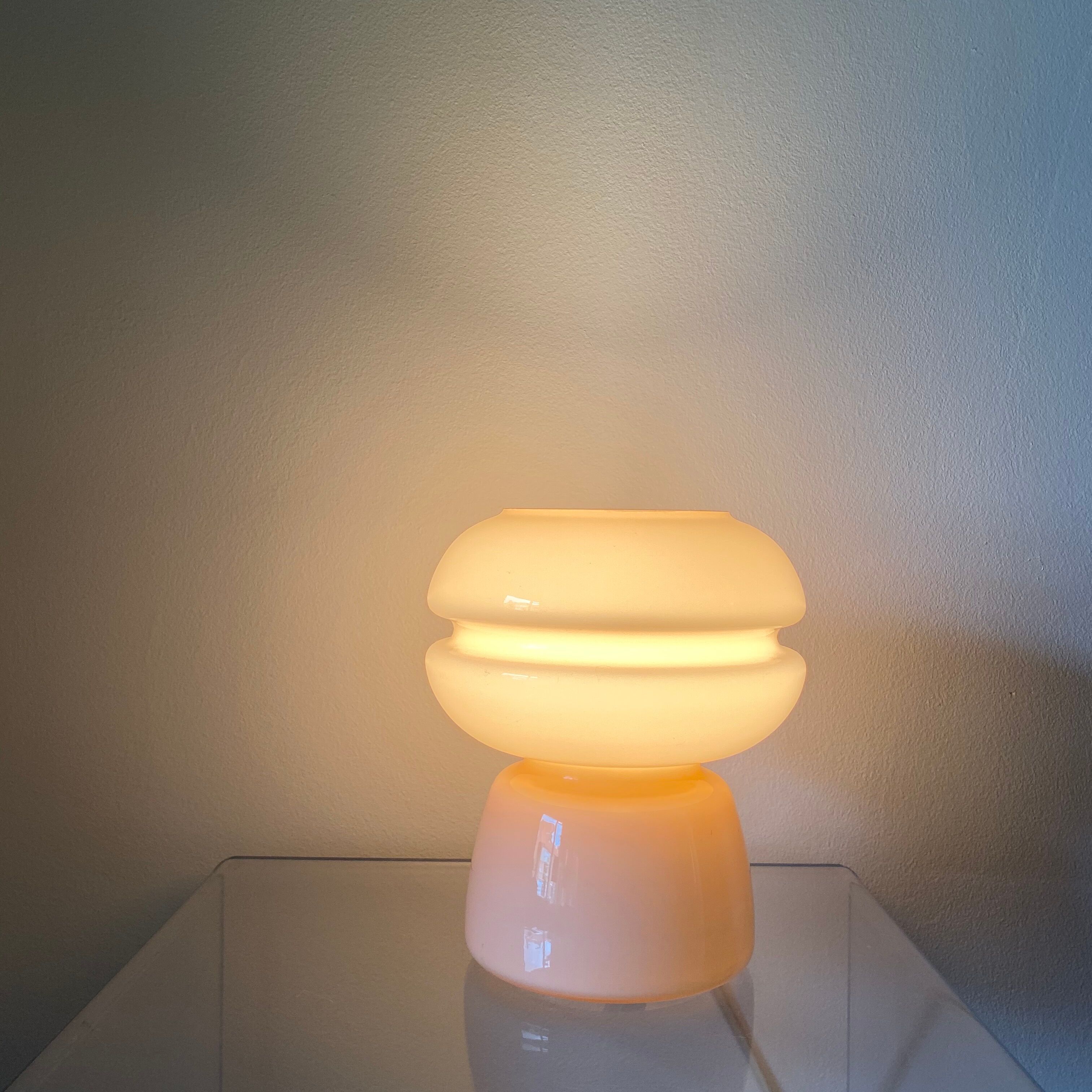 Space age design table lamp, soft pink