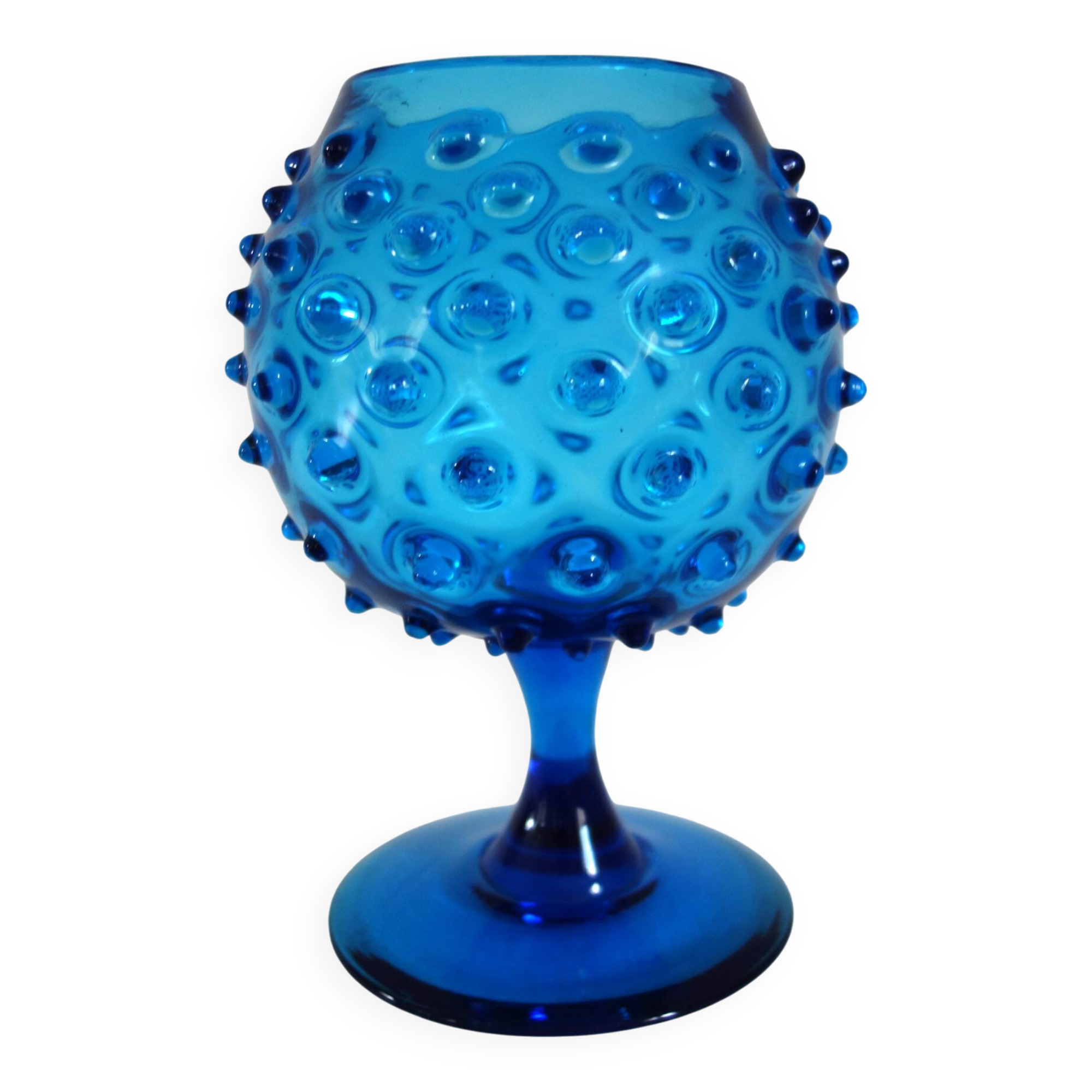Vintage cobalt blue Empoli glass vase
