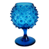 Vase verre d’Empoli bleu cobalt vintage