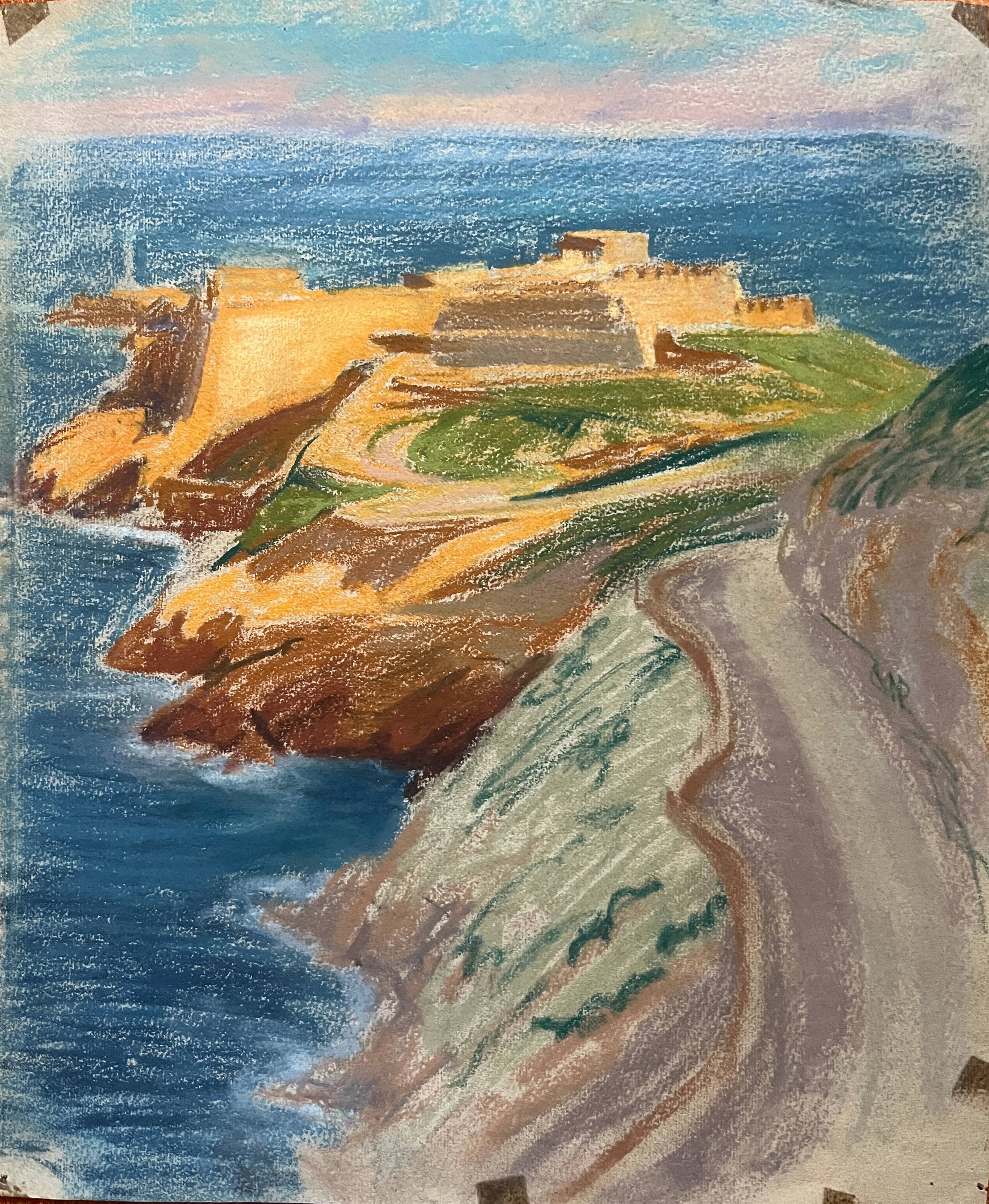 Paintings lot of 3 Pastel Ed. Pannetier (1884-1965) Orientalist Marine (?)