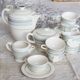 Vintage 10-person coffee set with Salins earthenware and geometric design