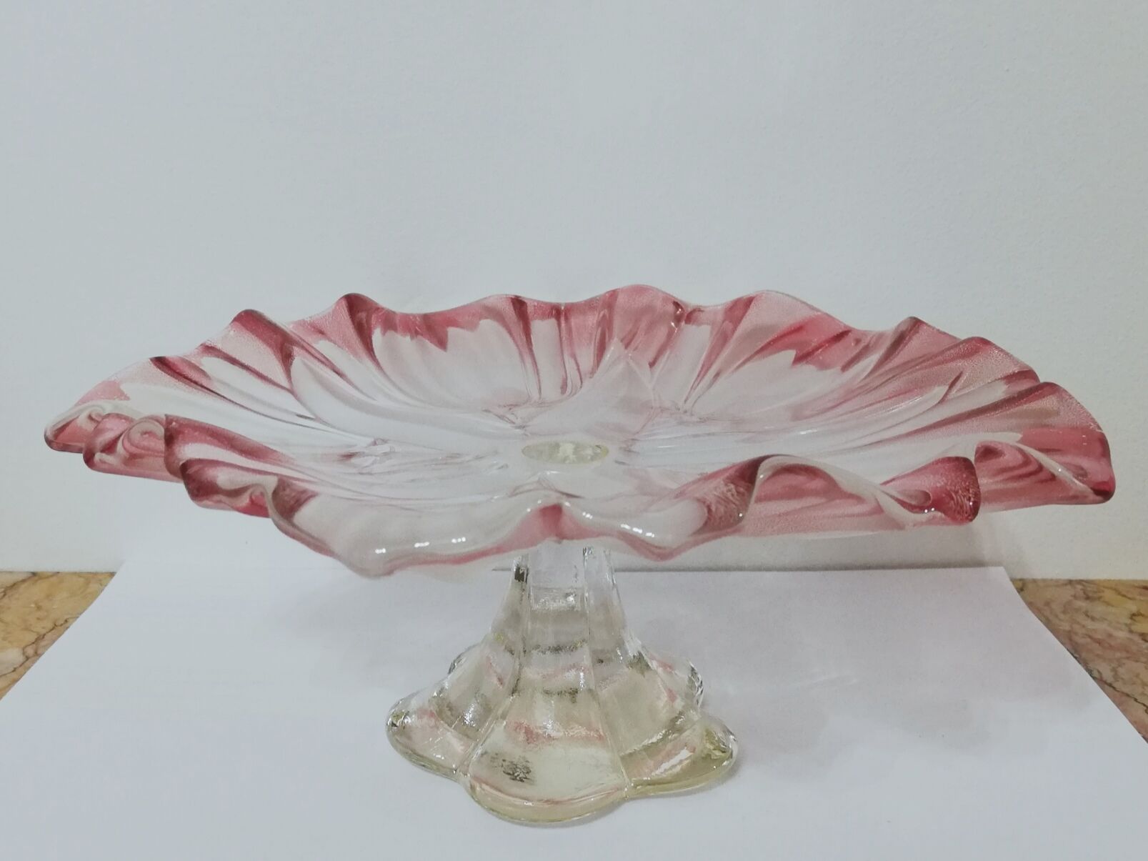 Mikasa frosty crystal standing dessert dish