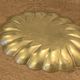 Empty small flat pocket in chiseled brass vintage floral pattern