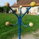 Vintage Coat Rack, Metal and Wooden Balls.