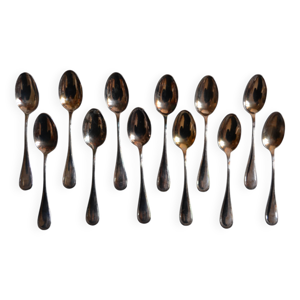 12 Cuillères à moka métal argenté