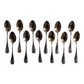 12 Silver-plated metal mocha spoons