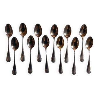 12 Silver-plated metal mocha spoons