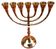 Menorah Chandelier 7 branches Polished Brass